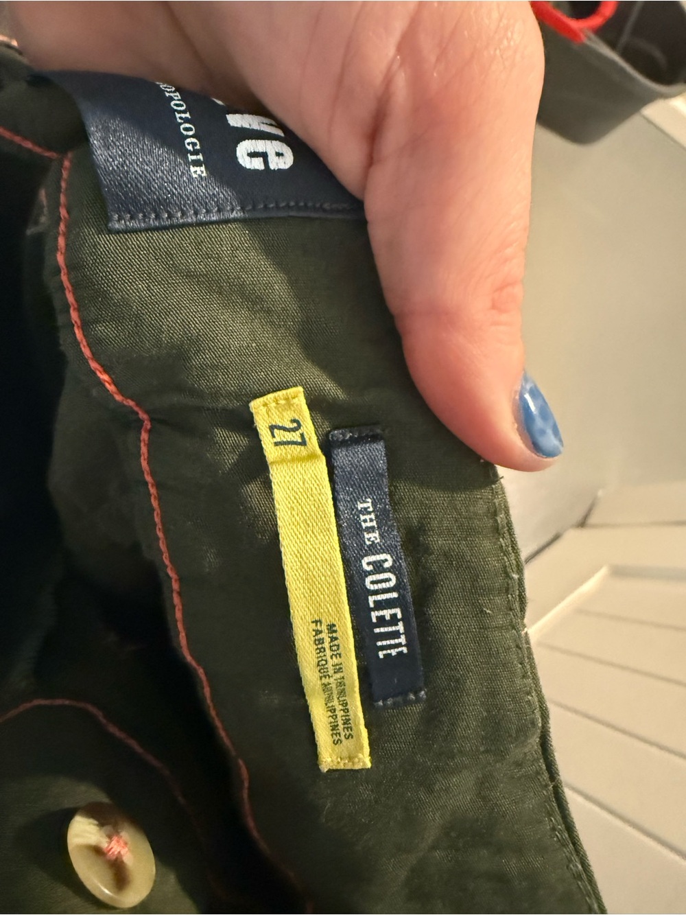 Anthropologie The Colette Olive Green Pants with Yellow Size Tag